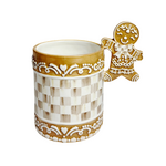 MacKenzie-Childs mocha check gingerbread mug