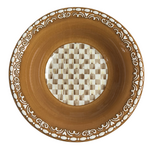 MacKenzie-Childs mocha check gingerbread serving bowl