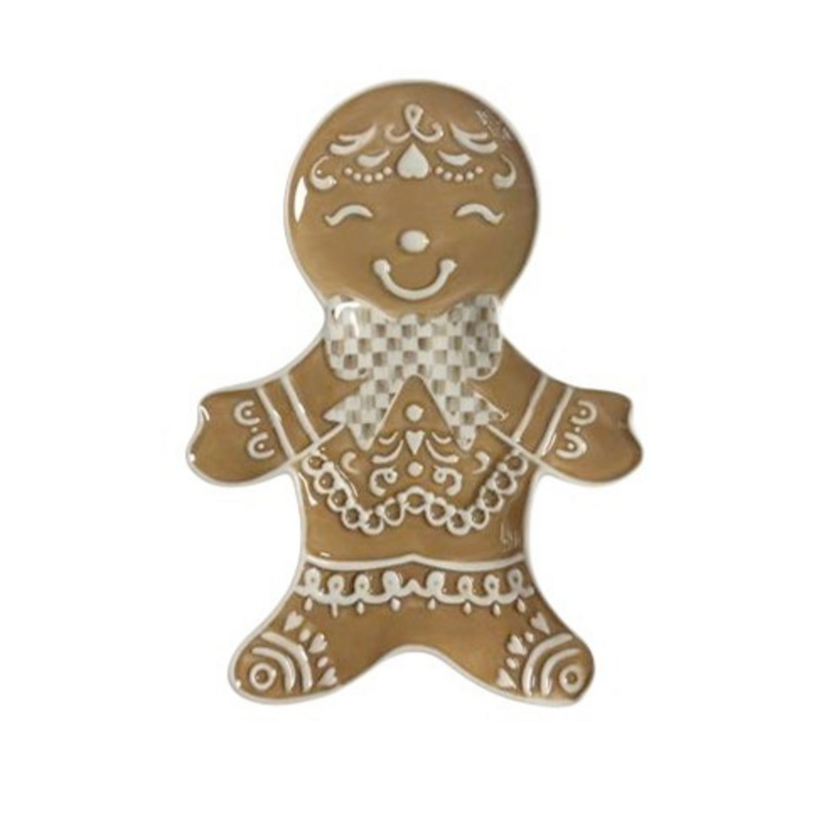 MacKenzie-Childs mocha check gingerbread spoon rest