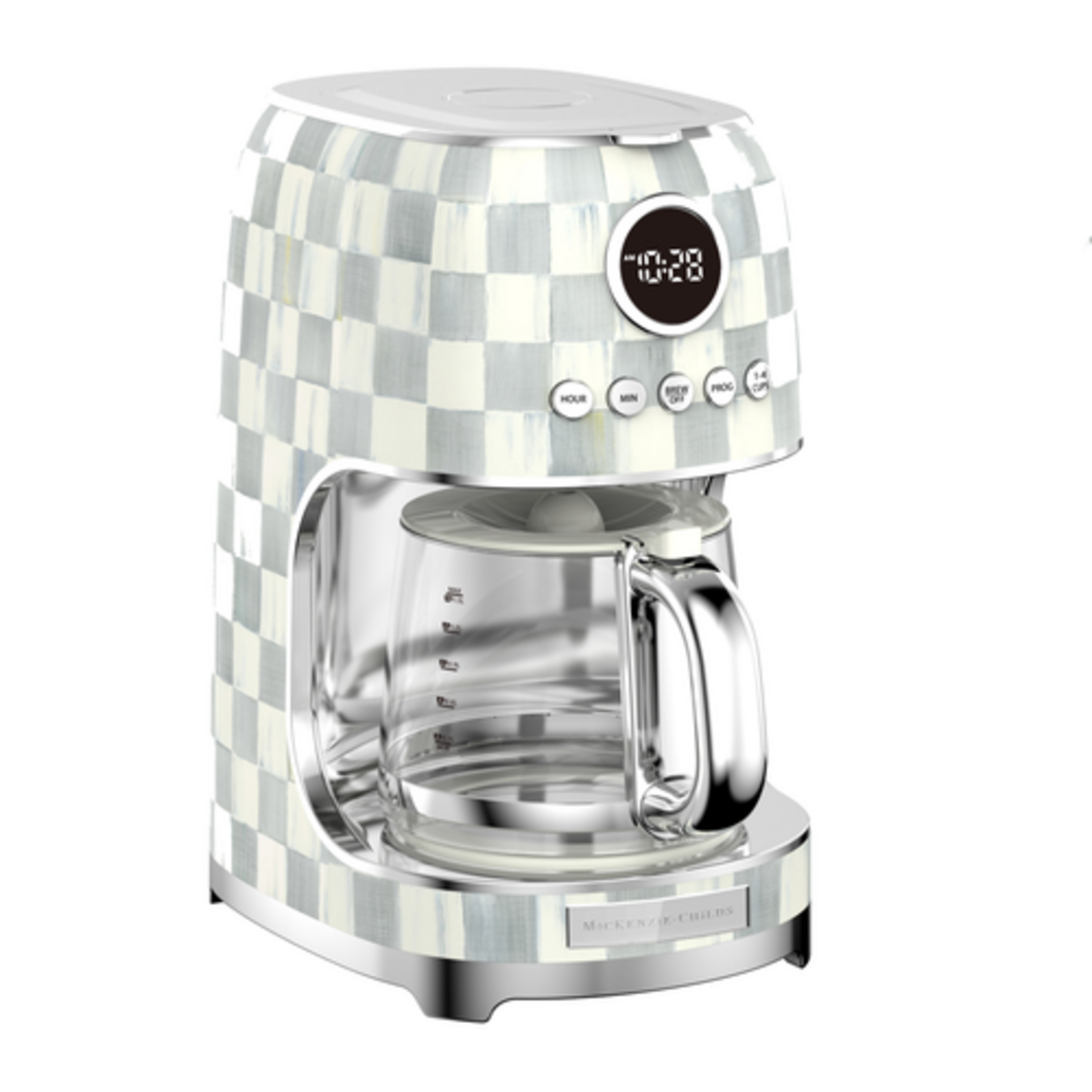 MacKenzie-Childs sterling check drip coffee maker