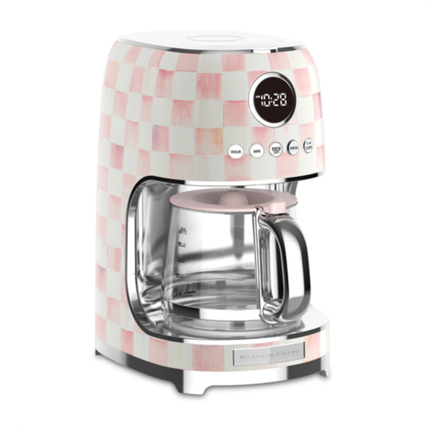MacKenzie-Childs rosy check drip coffee maker