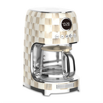 MacKenzie-Childs mocha check drip coffee maker