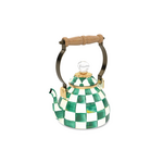 MacKenzie-Childs emerald check 1 quart tea kettle
