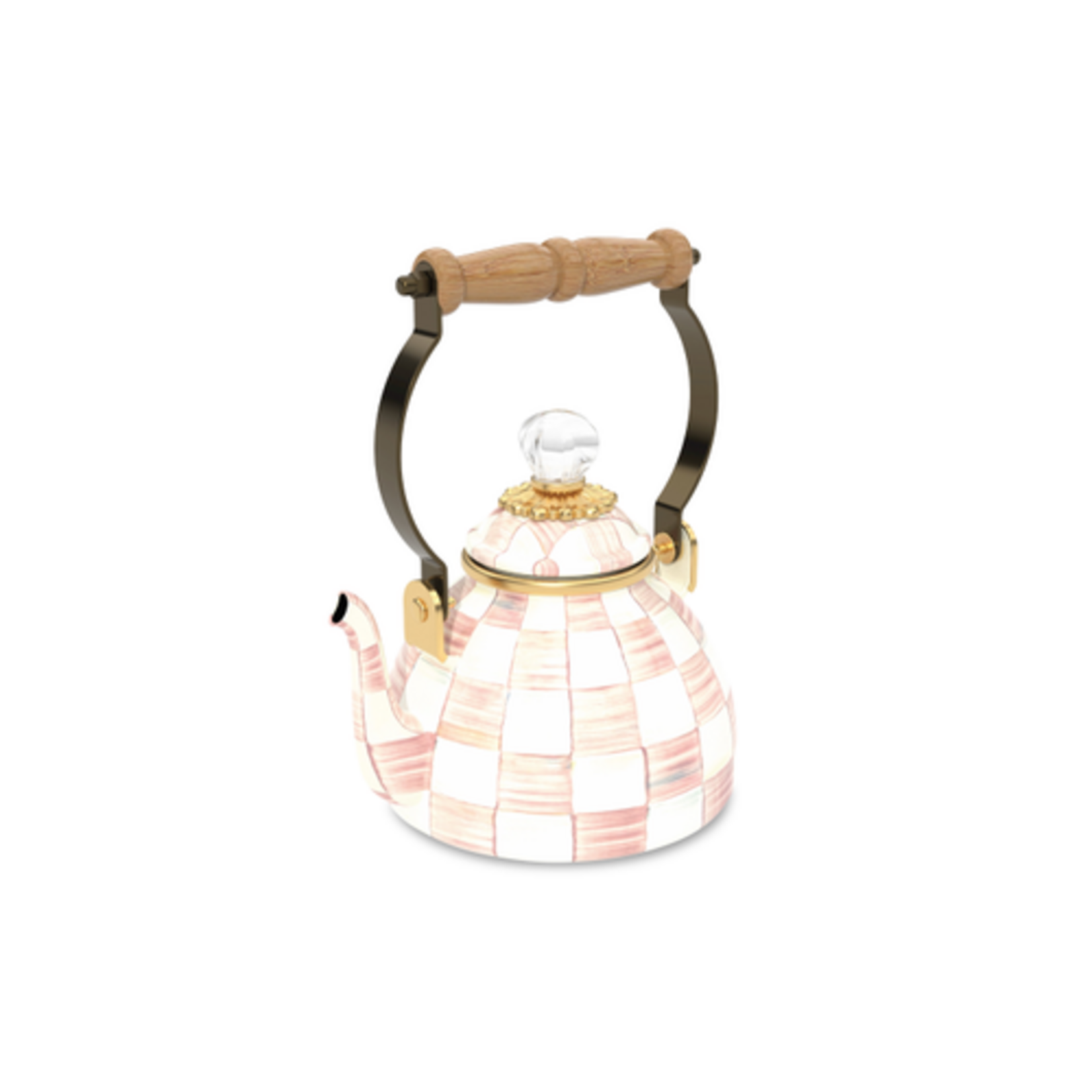 MacKenzie-Childs rosy check 1 quart tea kettle