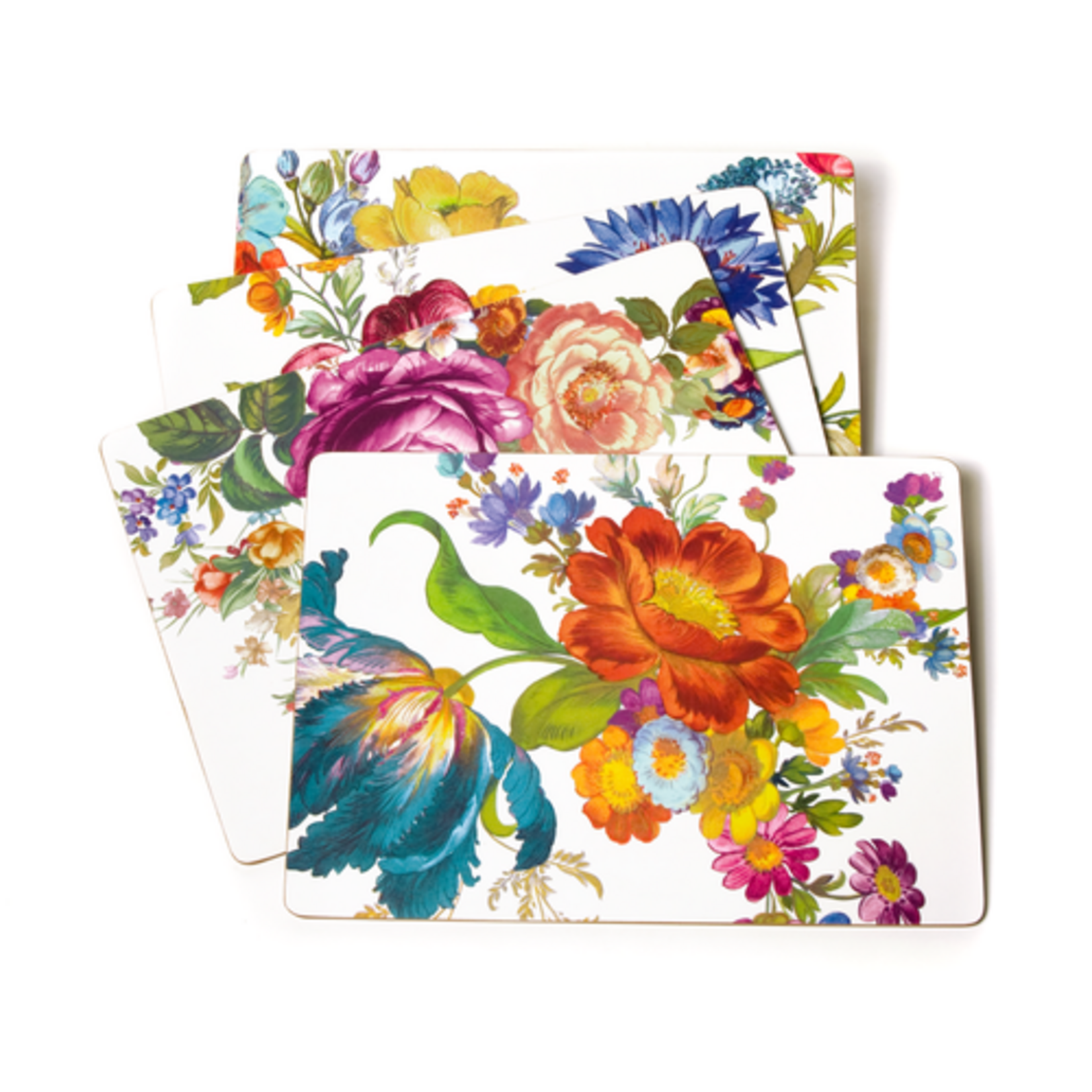 MacKenzie-Childs white flower market placemats, set of 4