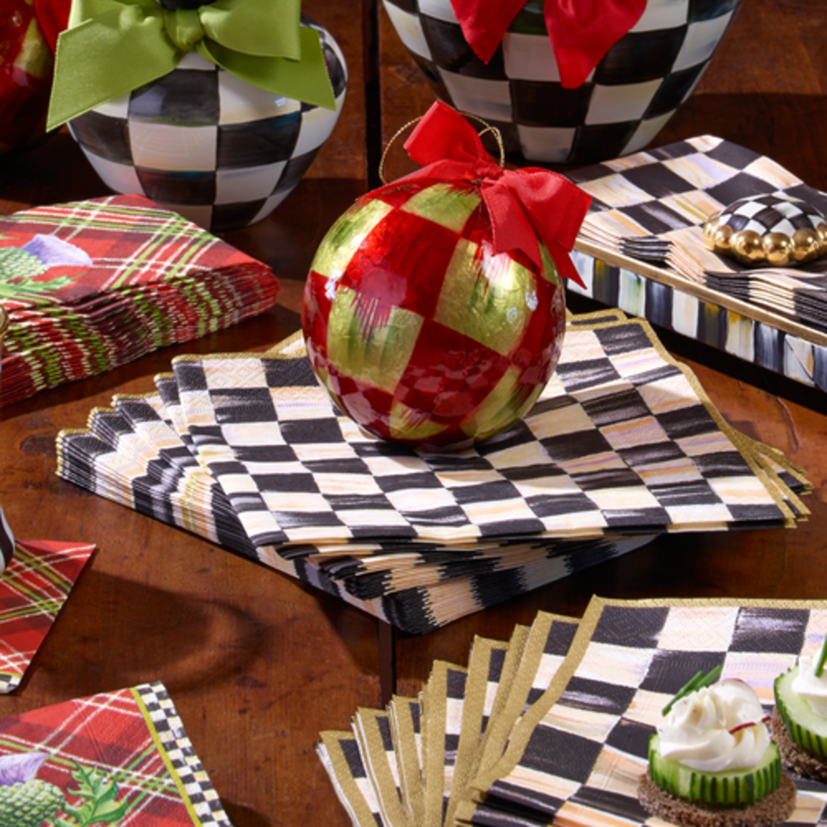 MacKenzie-Childs courtly check dinner paper napkins