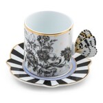 MacKenzie-Childs butterfly toile mug and saucer set