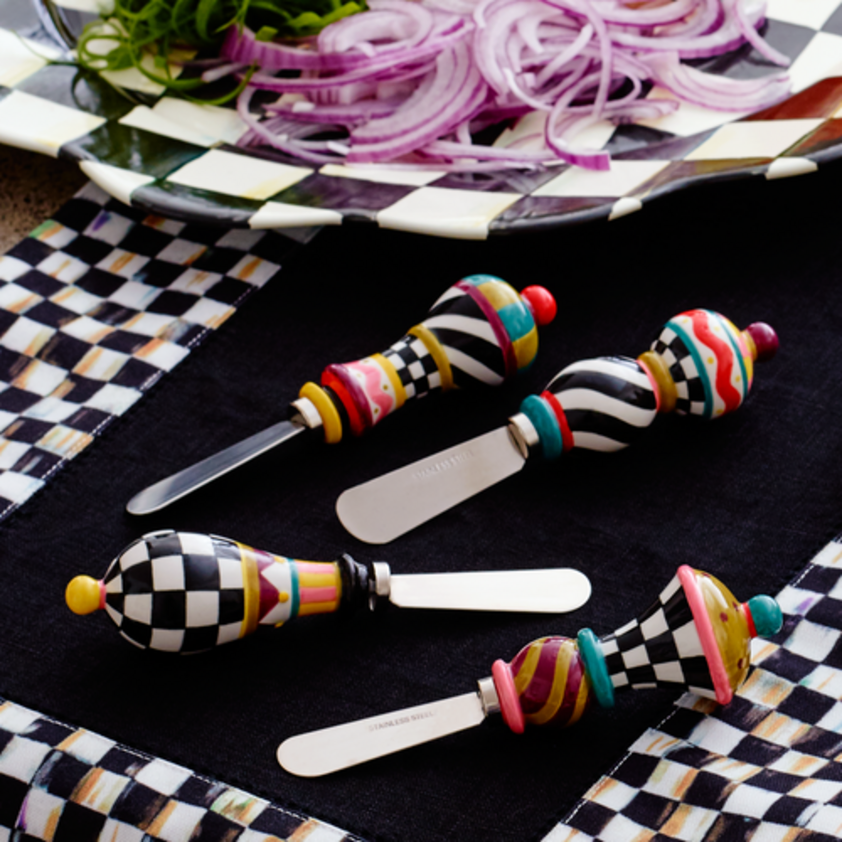 MacKenzie-Childs jubilee spreaders, set of 4