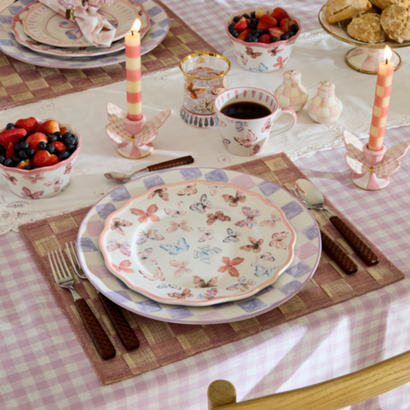 MacKenzie-Childs butterfly hill dinner plate