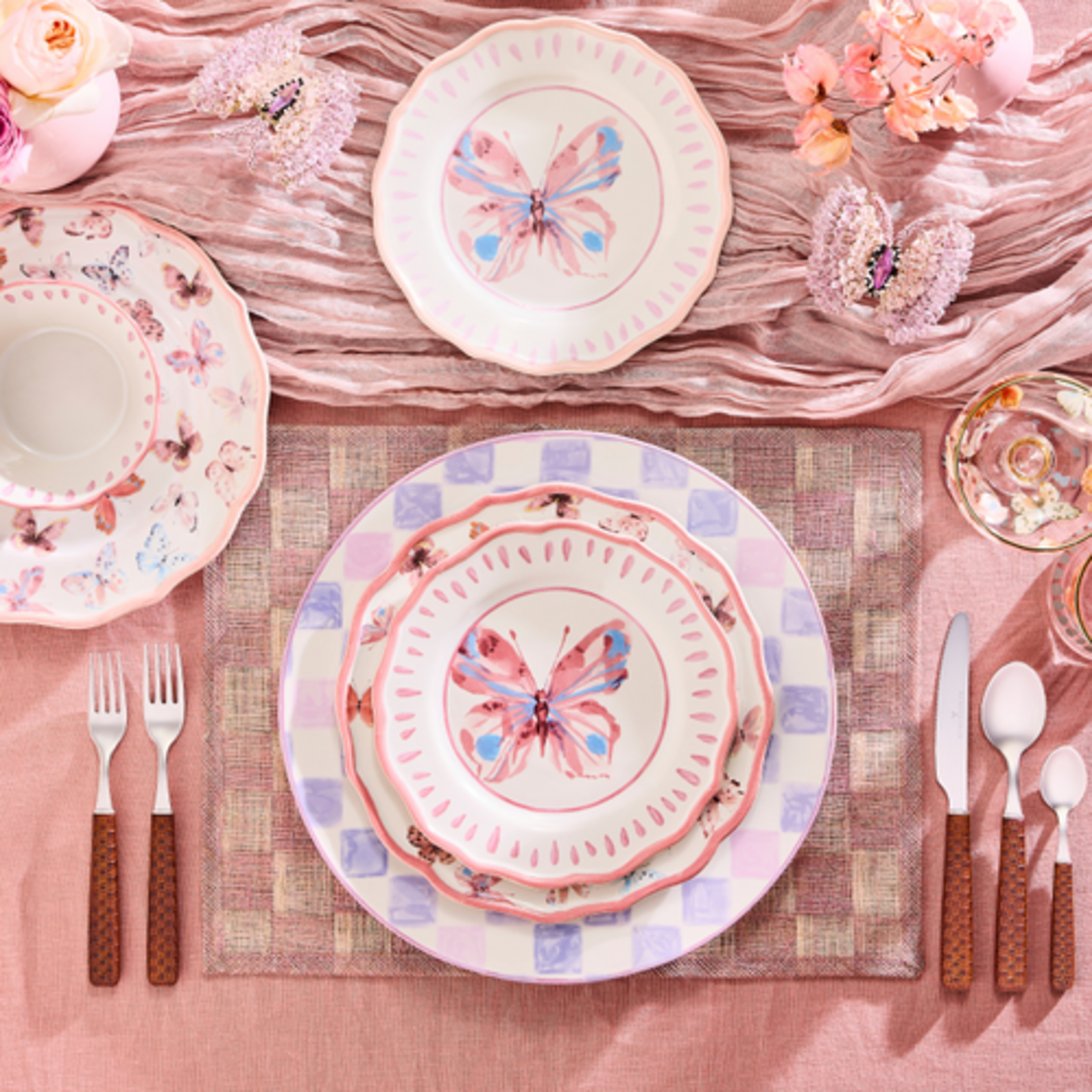 MacKenzie-Childs butterfly hill salad plate