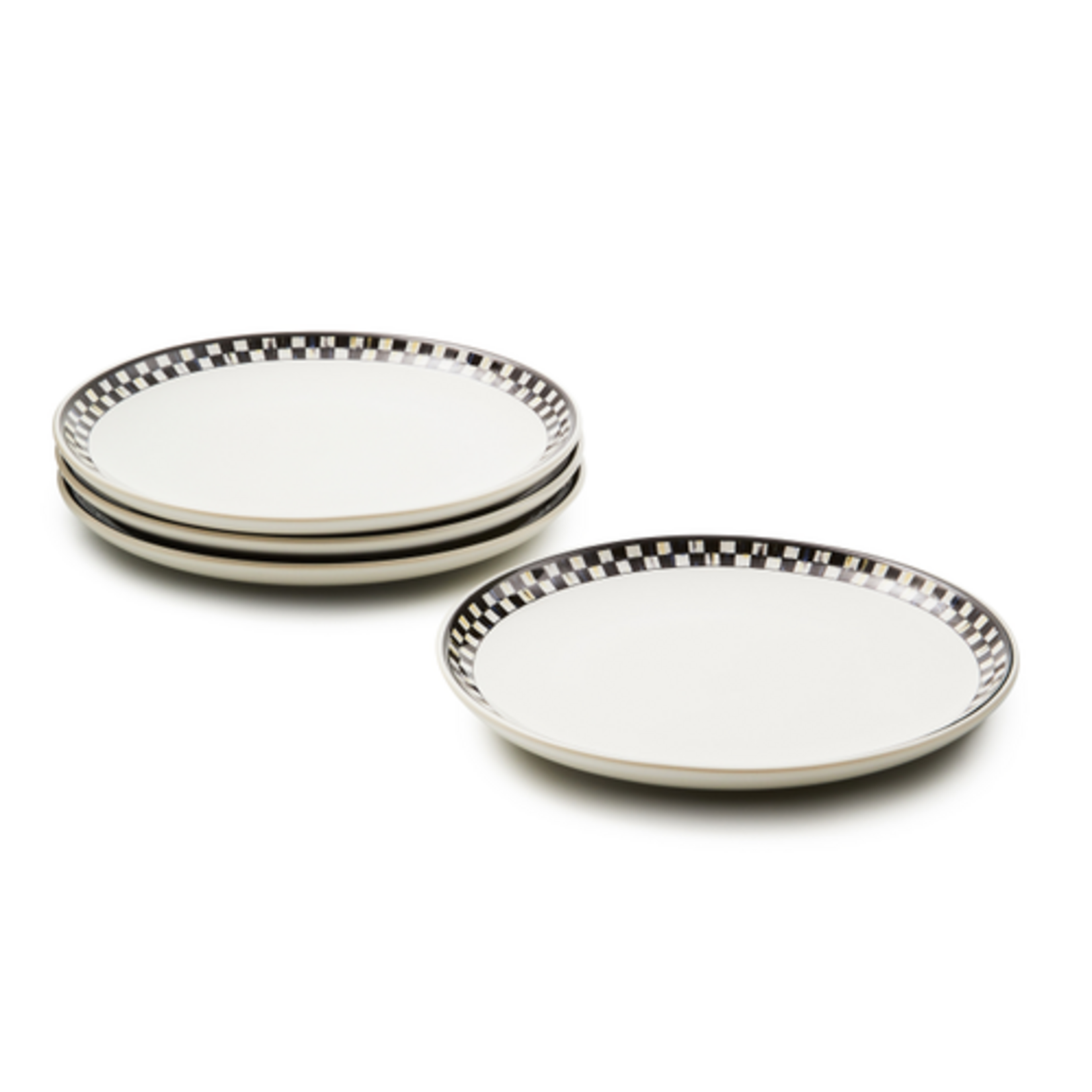 MacKenzie-Childs courtly check everyday lunch plates, set of 4