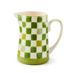 MacKenzie-Childs green check pitcher