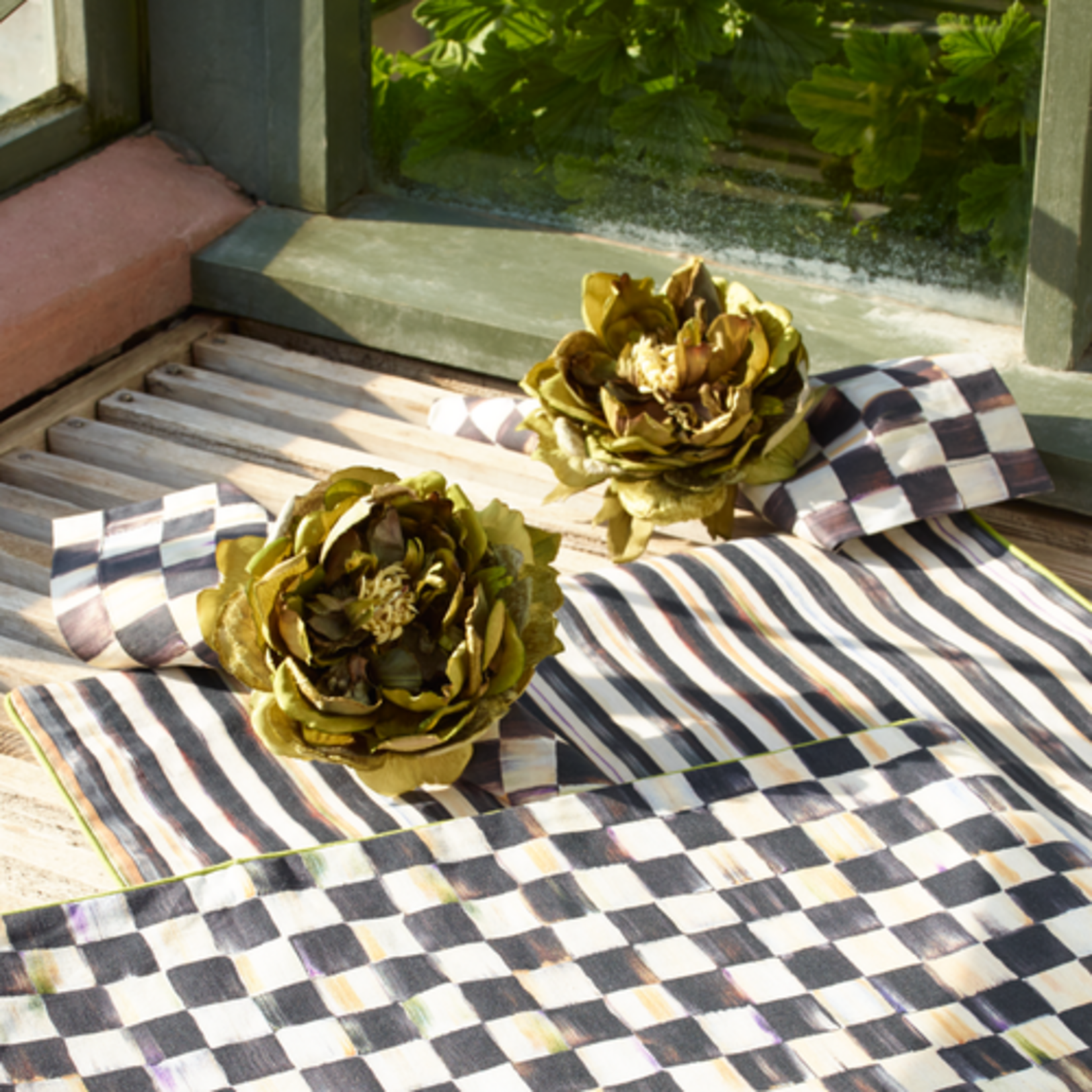 MacKenzie-Childs courtly check cotton napkin