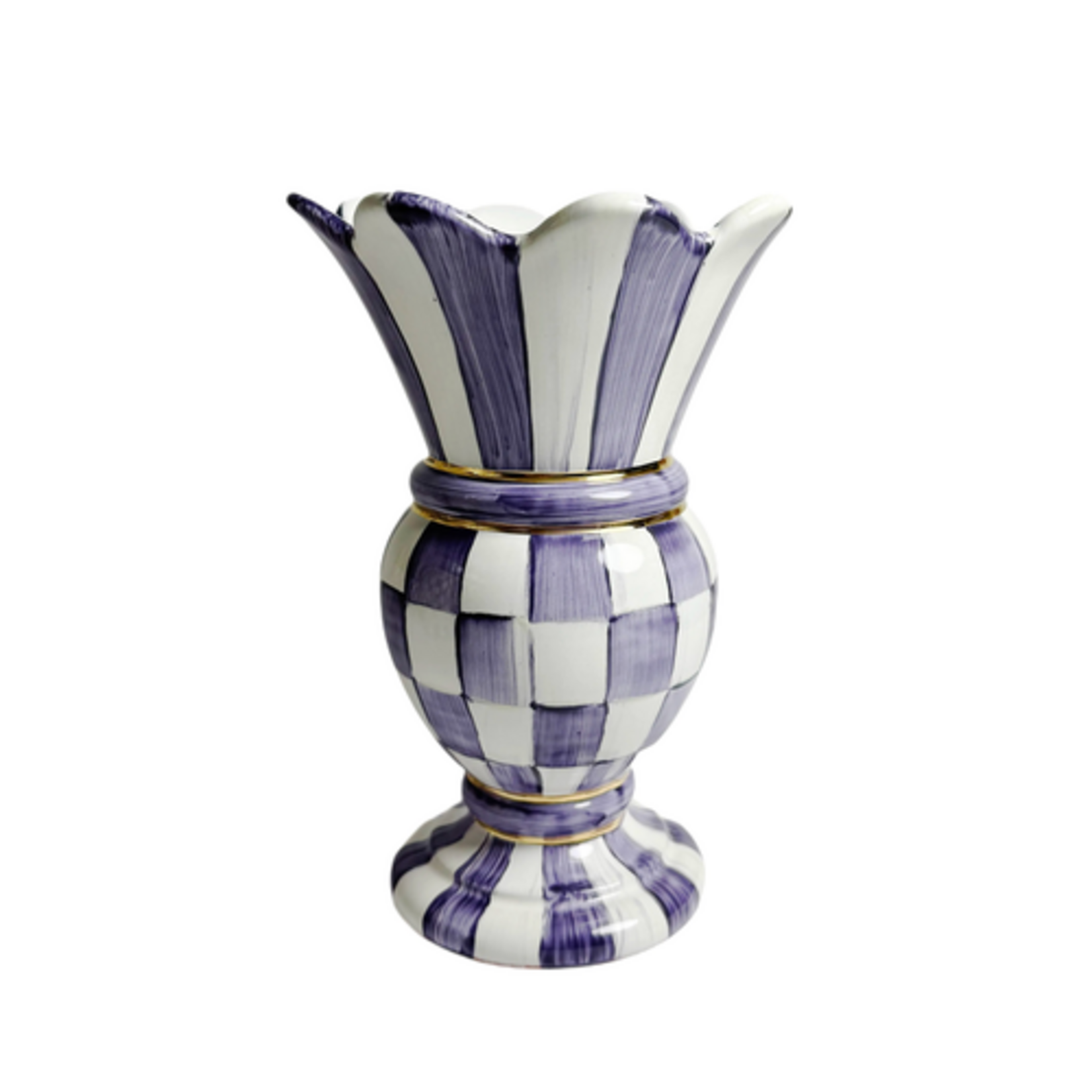 MacKenzie-Childs violet check small great vase