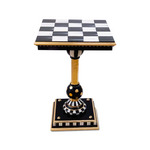MacKenzie-Childs courtly brass & ceramic accent table
