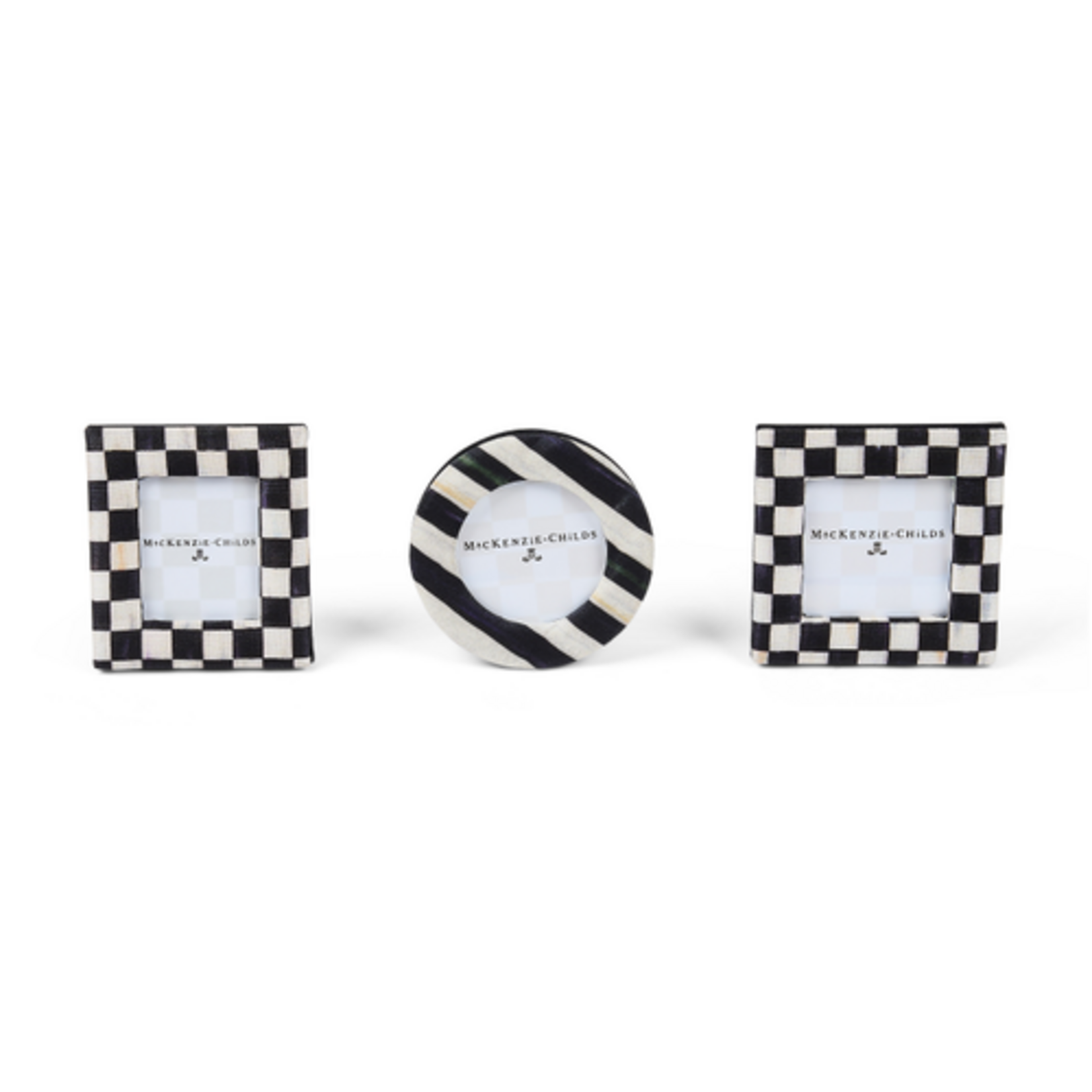 MacKenzie-Childs courtly fabric frames, set of 3