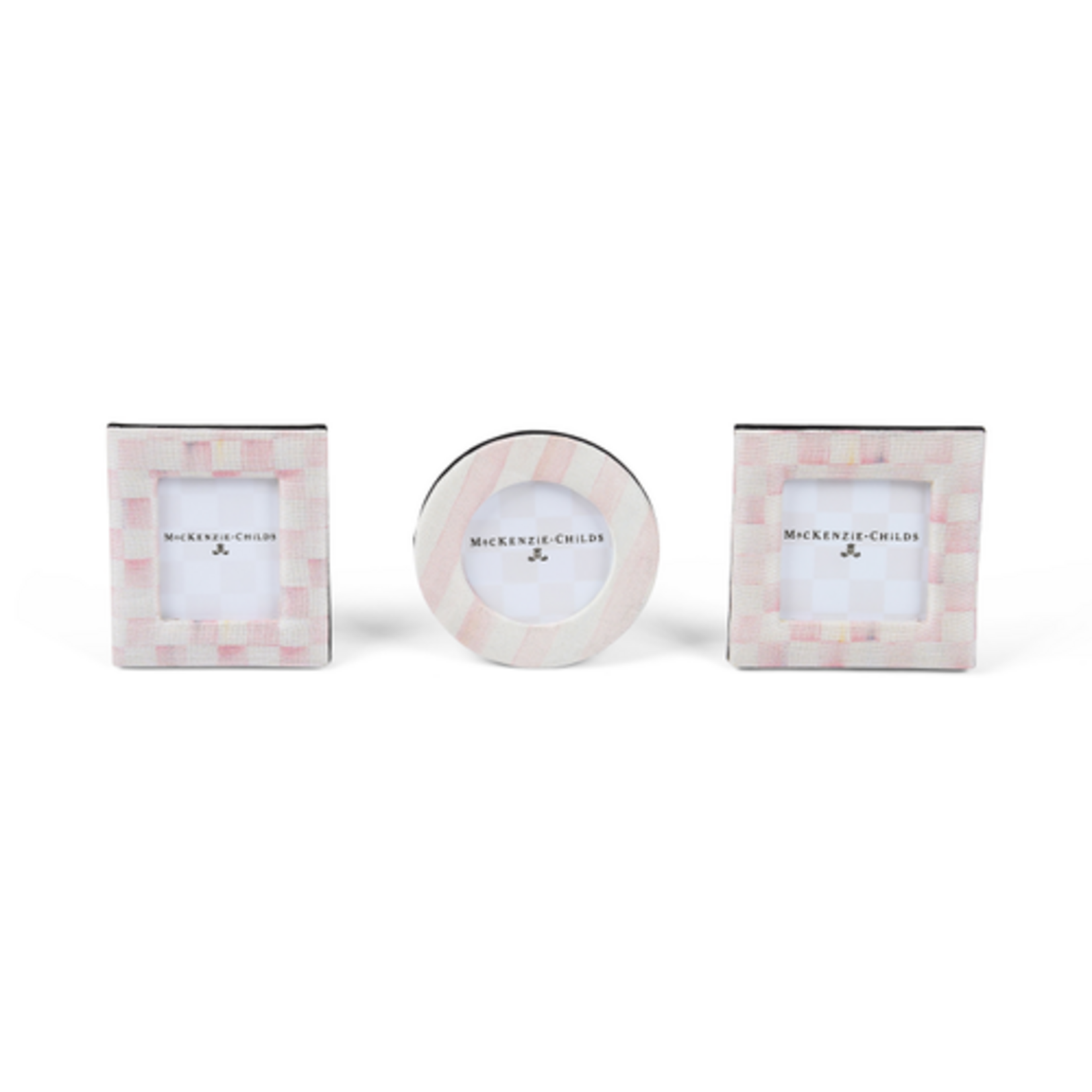 MacKenzie-Childs rosy fabric frames, set of 3