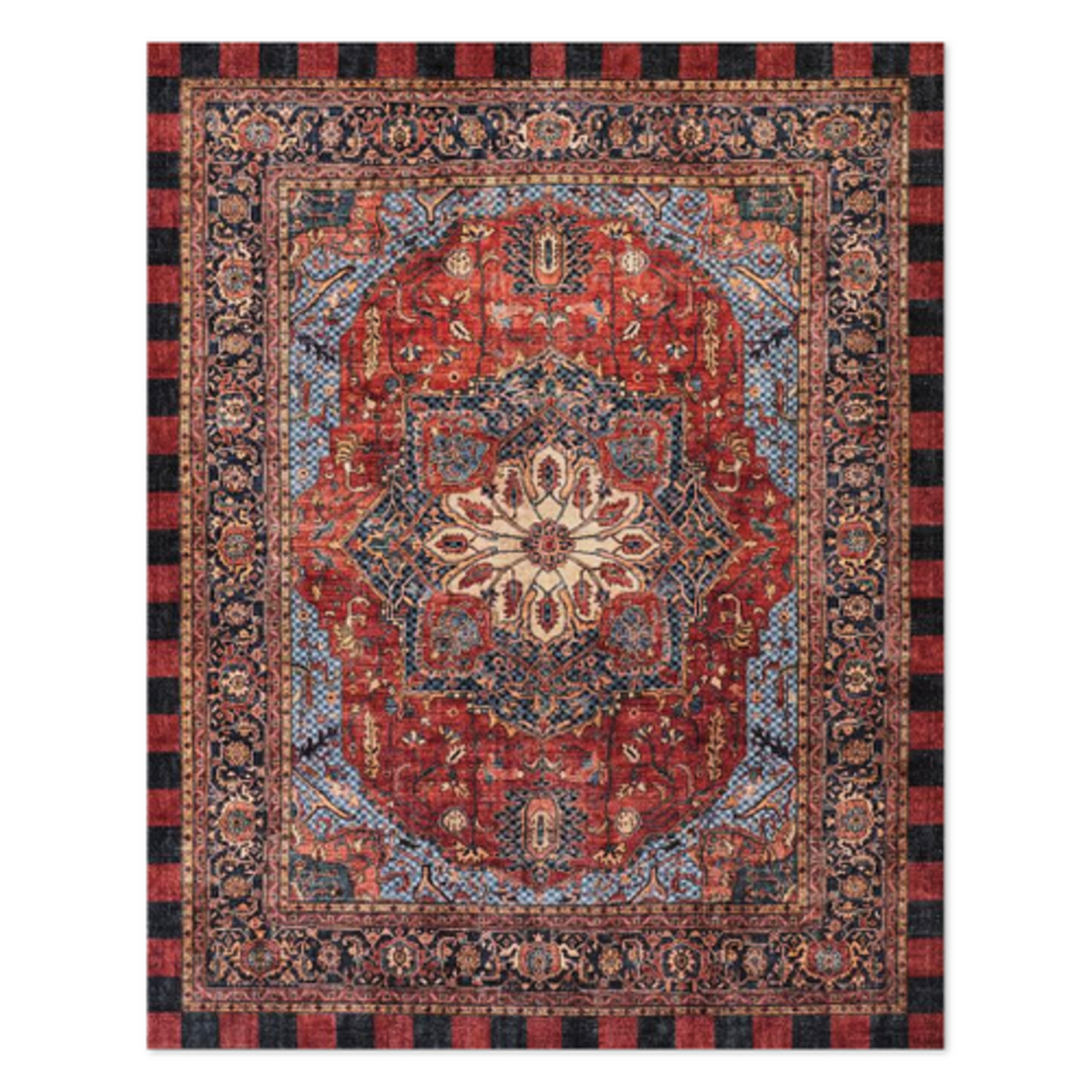 MacKenzie-Childs heriz checked red 8' x 10' washable rug