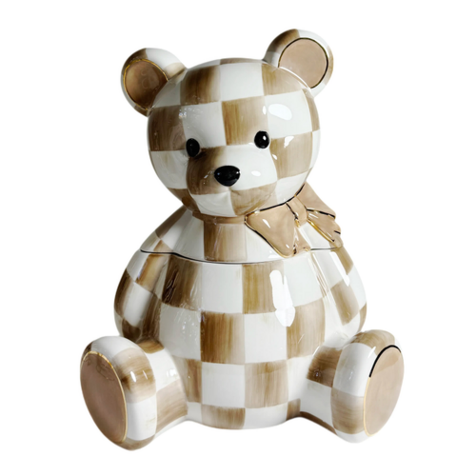 MacKenzie-Childs mocha bear cookie jar