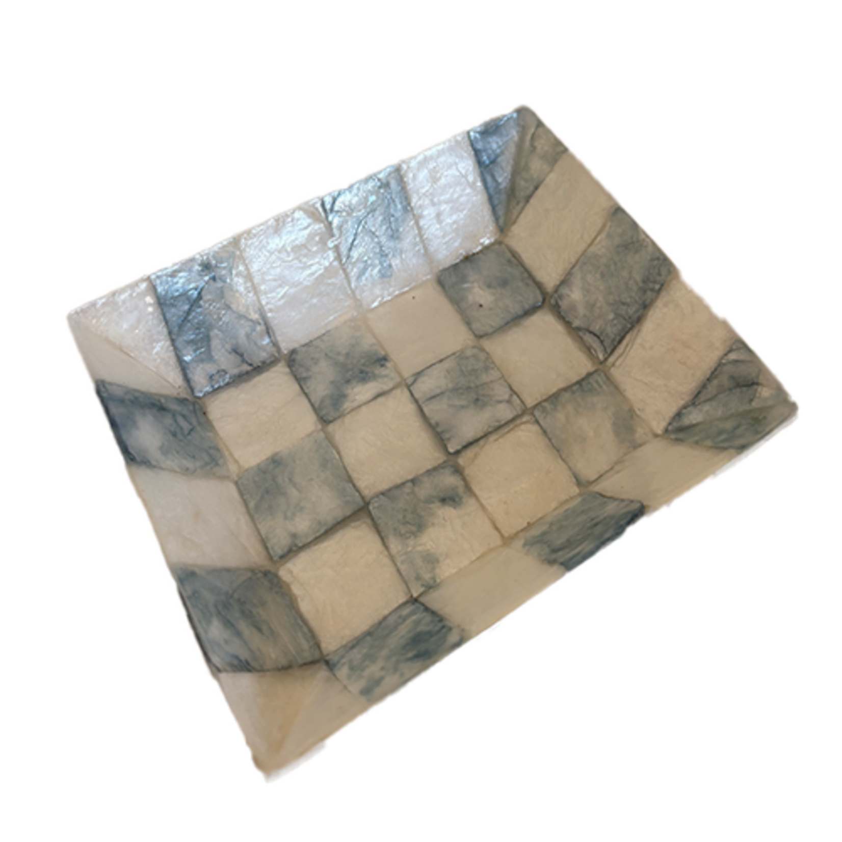MacKenzie-Childs sky check capiz soap dish
