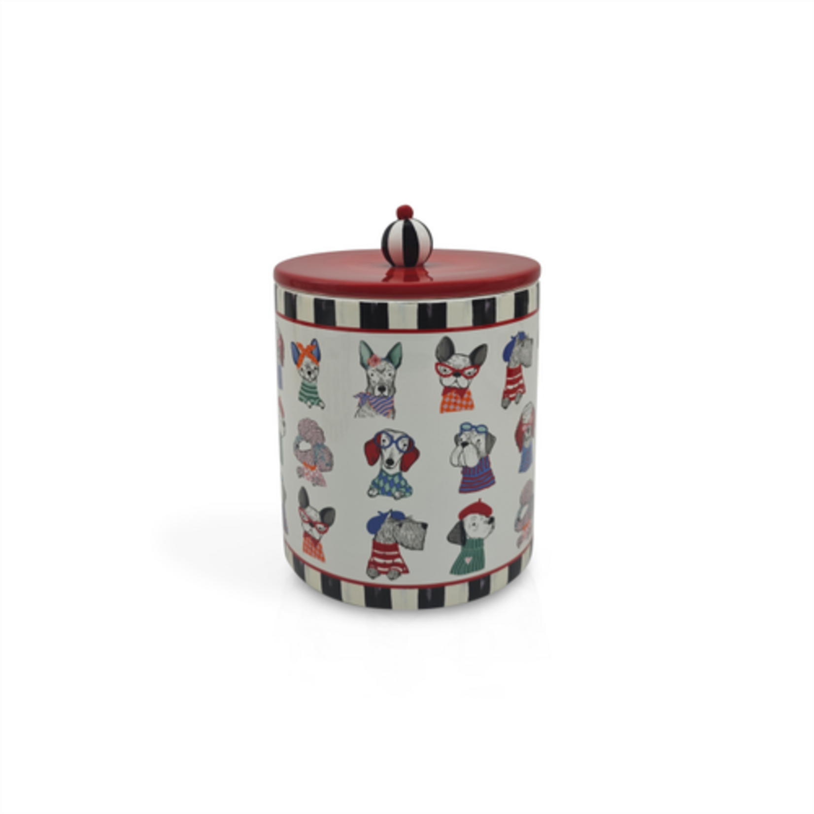 MacKenzie-Childs courtly check pet treat jar