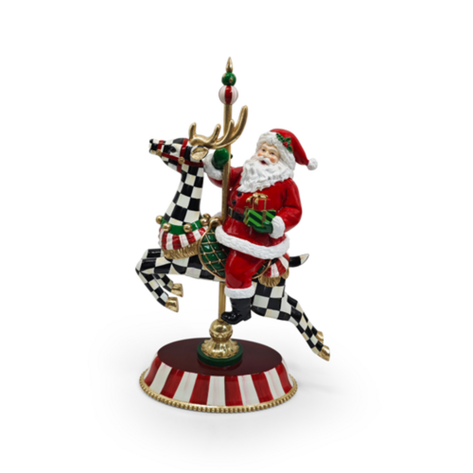 MacKenzie-Childs carousel santa figurine