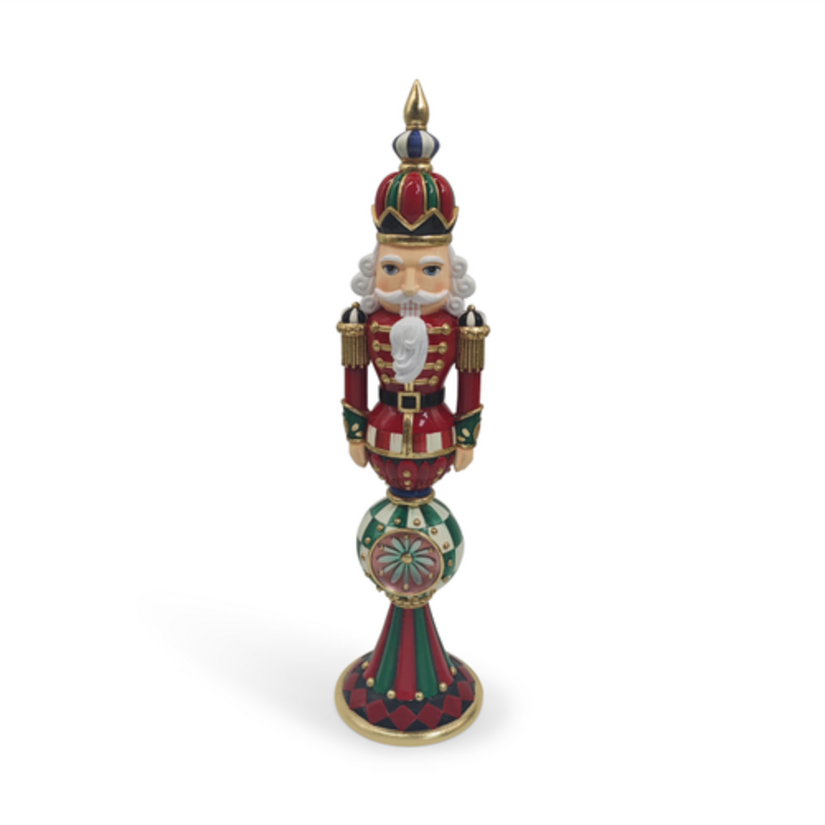 MacKenzie-Childs timeless tartan resin reflector nutcracker