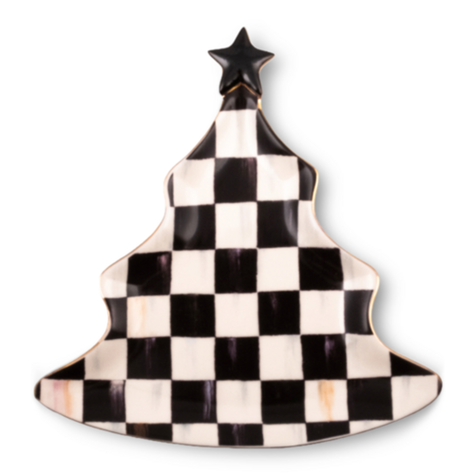 MacKenzie-Childs courtly check tree trinket tray