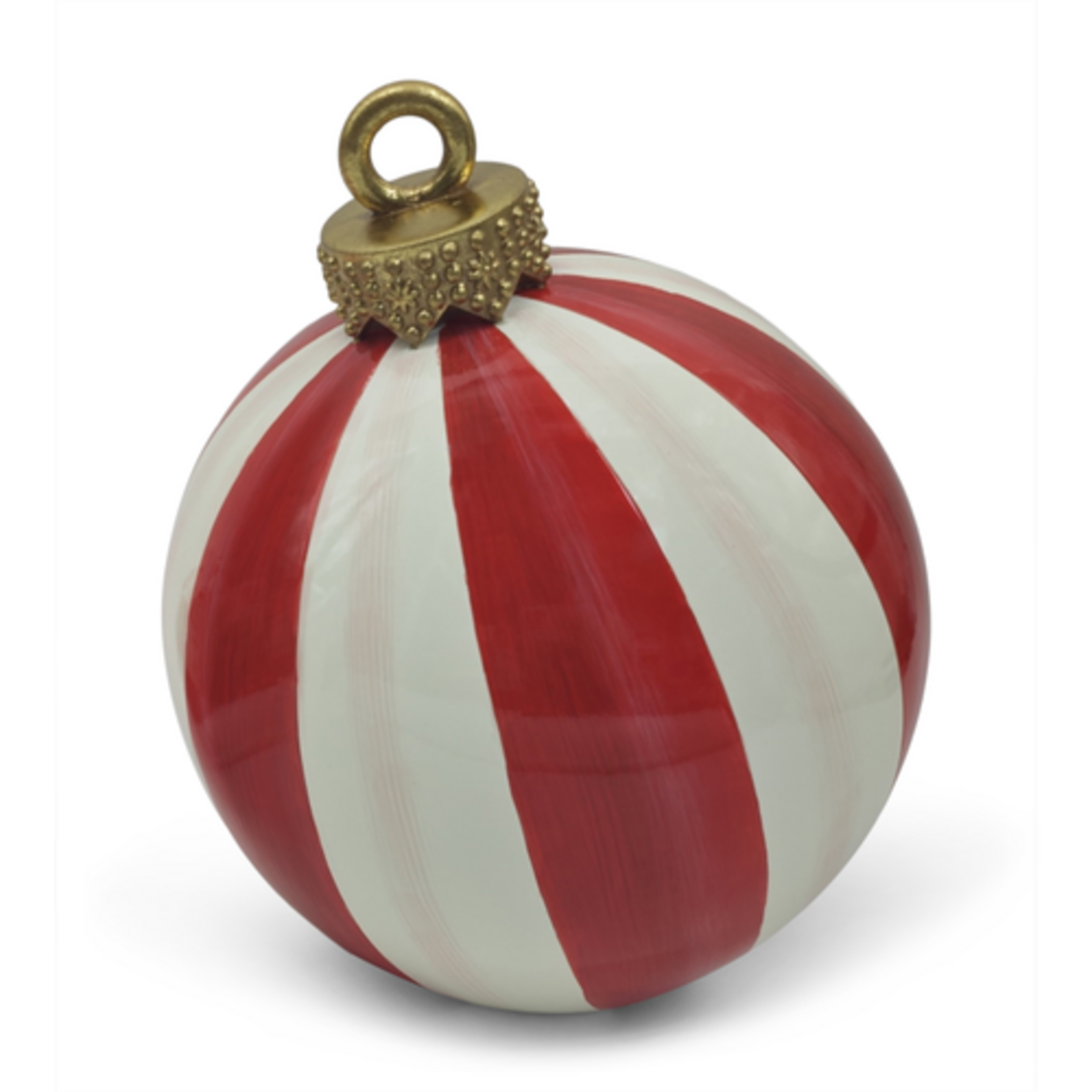 MacKenzie-Childs red stripe medium tabletop ornament