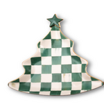MacKenzie-Childs emerald check tree trinket tray