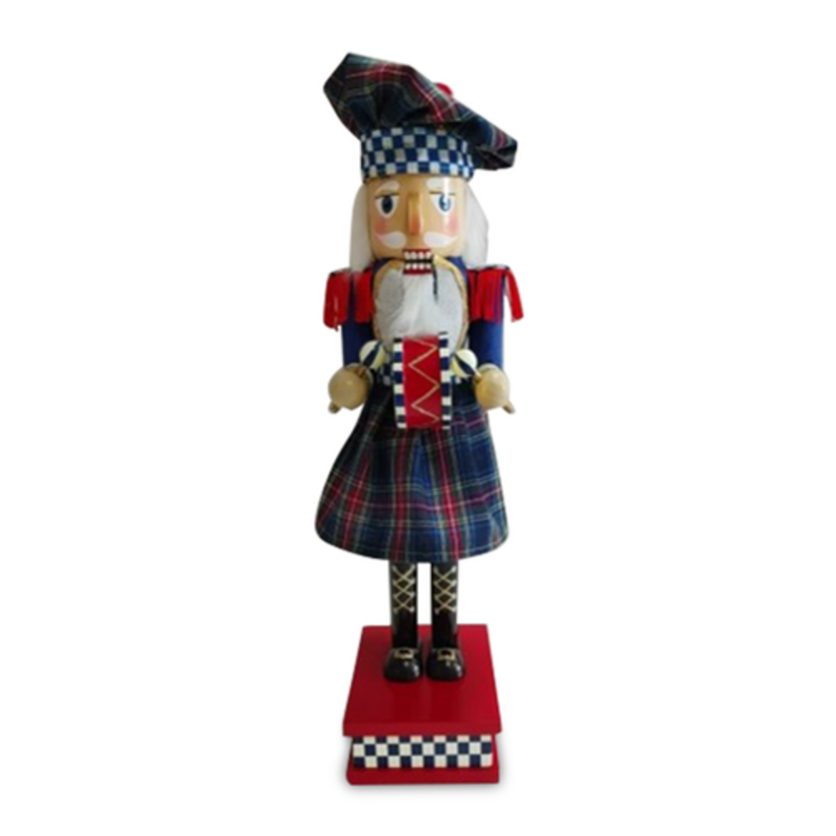 MacKenzie-Childs timeless tartan wood nutcracker