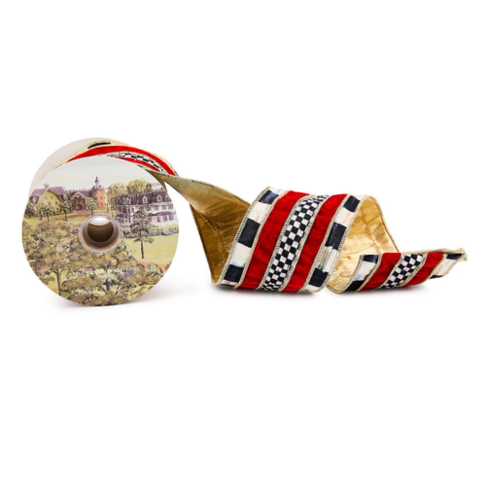 MacKenzie-Childs courtly regal red 4" ribbon