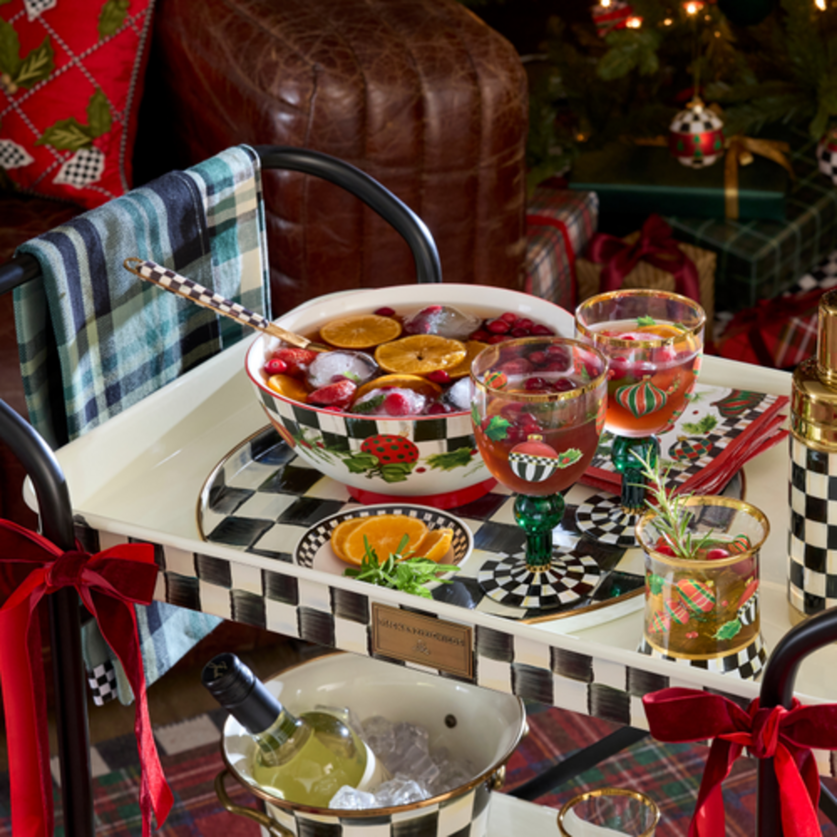 MacKenzie-Childs deck the halls serving bowl