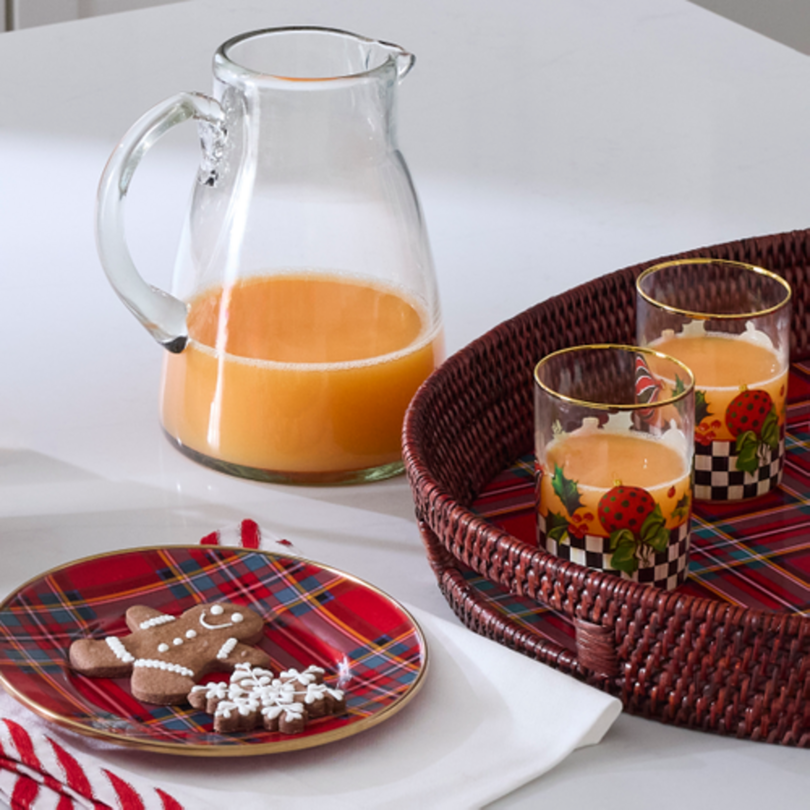 MacKenzie-Childs deck the halls tumbler, set of 2
