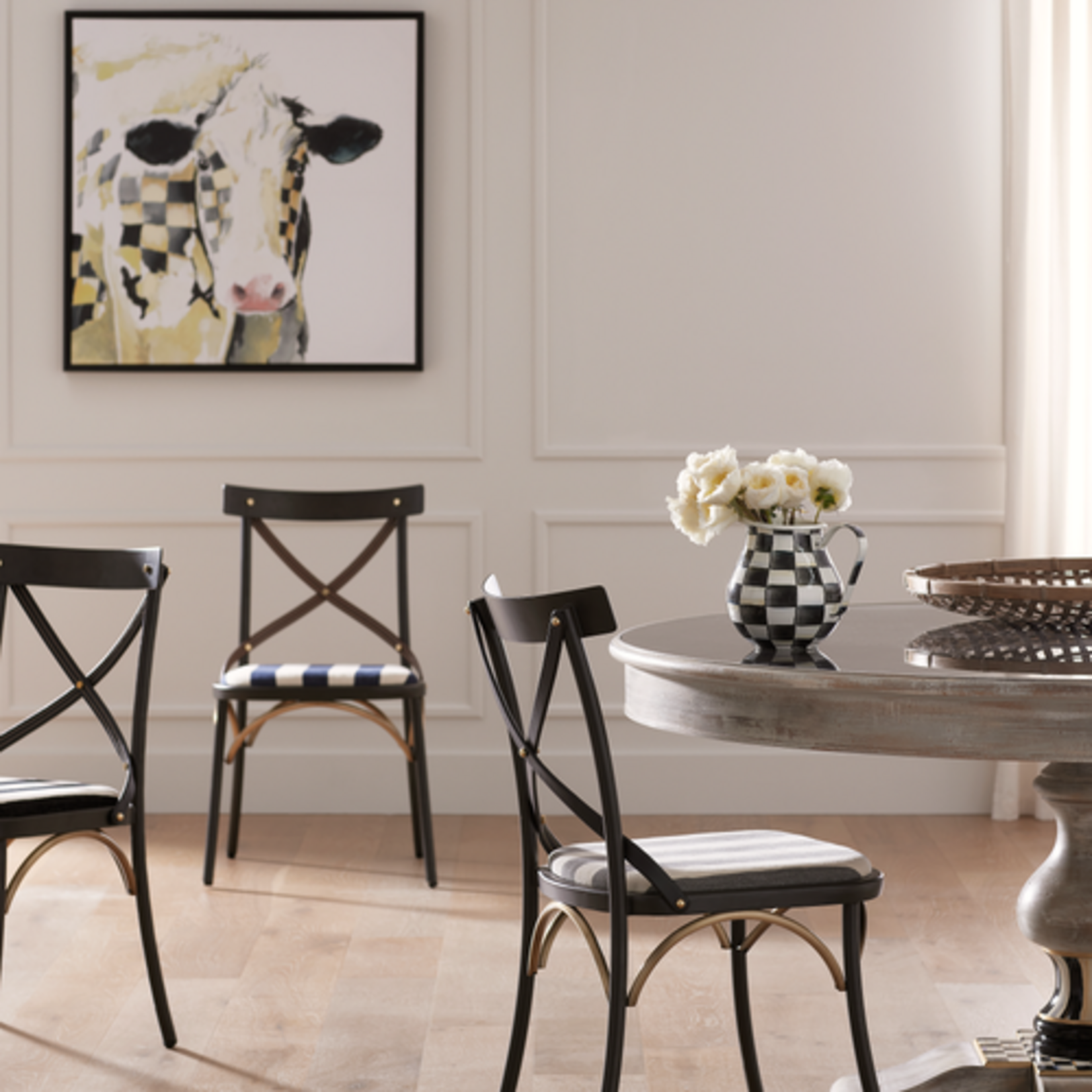 MacKenzie-Childs tuscan farm 62" round pedestal table