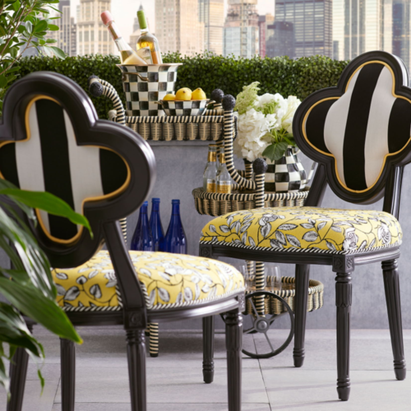 MacKenzie-Childs courtyard bar cart
