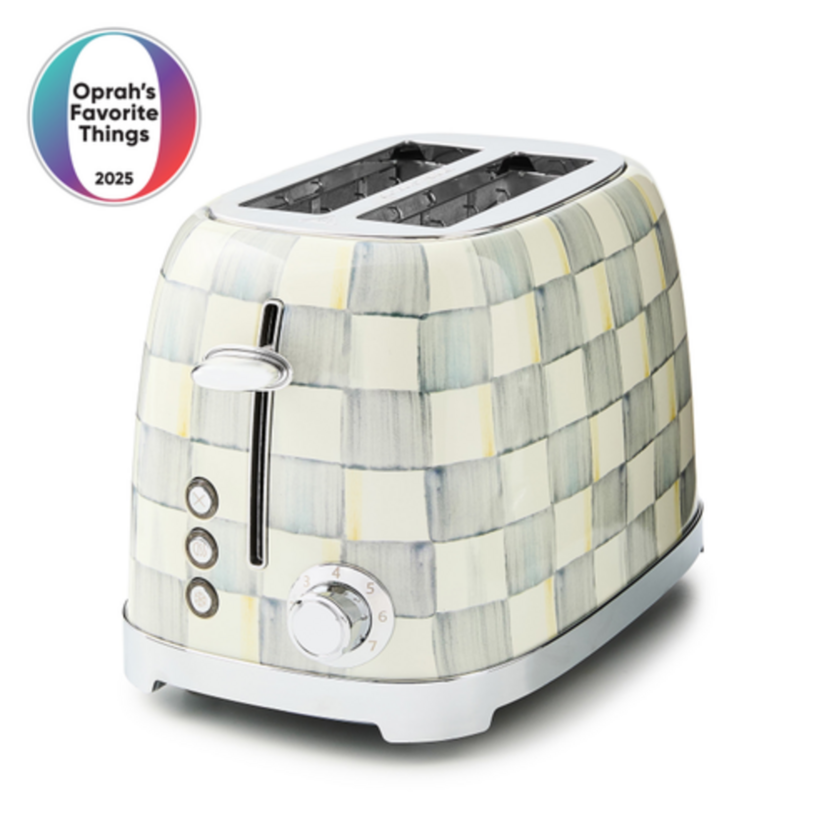 MacKenzie-Childs sterling check 2-slice toaster