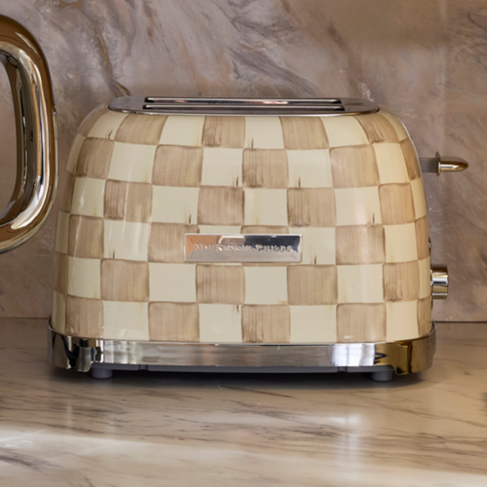MacKenzie-Childs mocha check 2-slice toaster