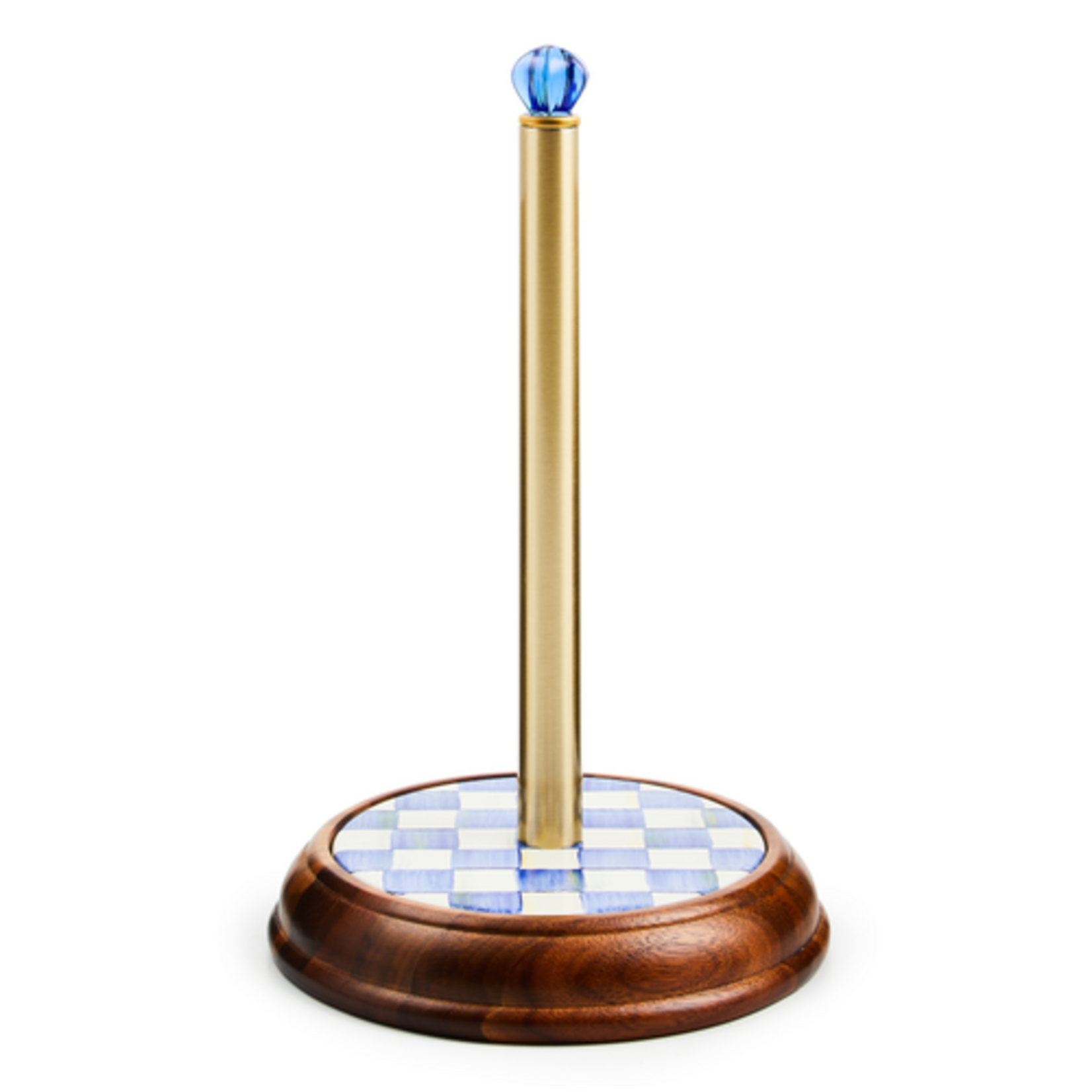 MacKenzie-Childs royal check wood paper towel holder