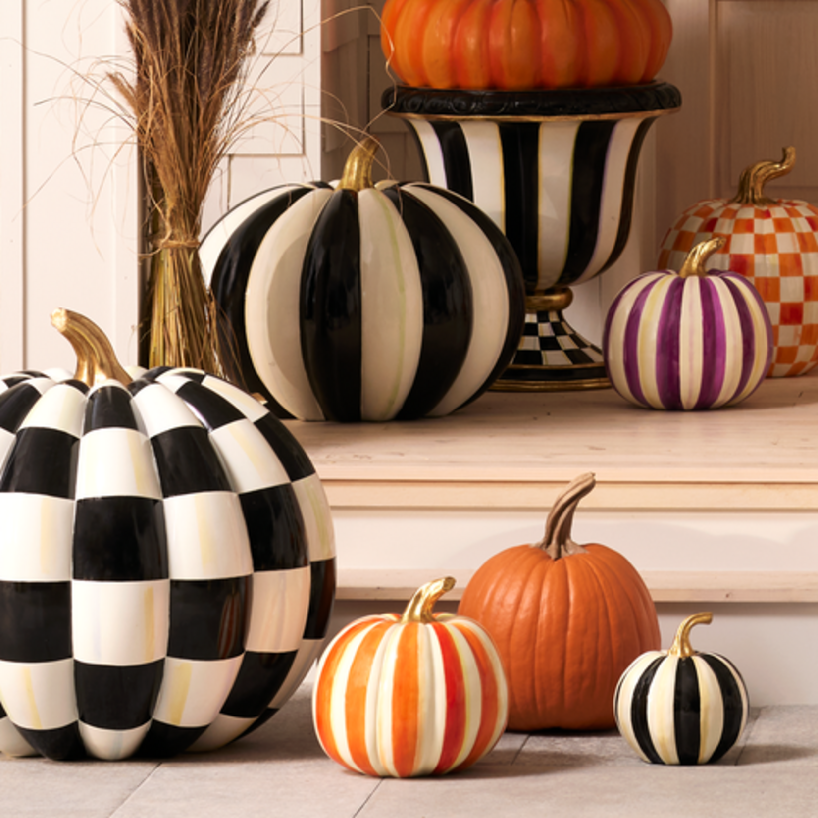 MacKenzie-Childs orange stripe pumpkin - medium