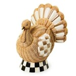 MacKenzie-Childs autumnology check basket weave turkey figurine