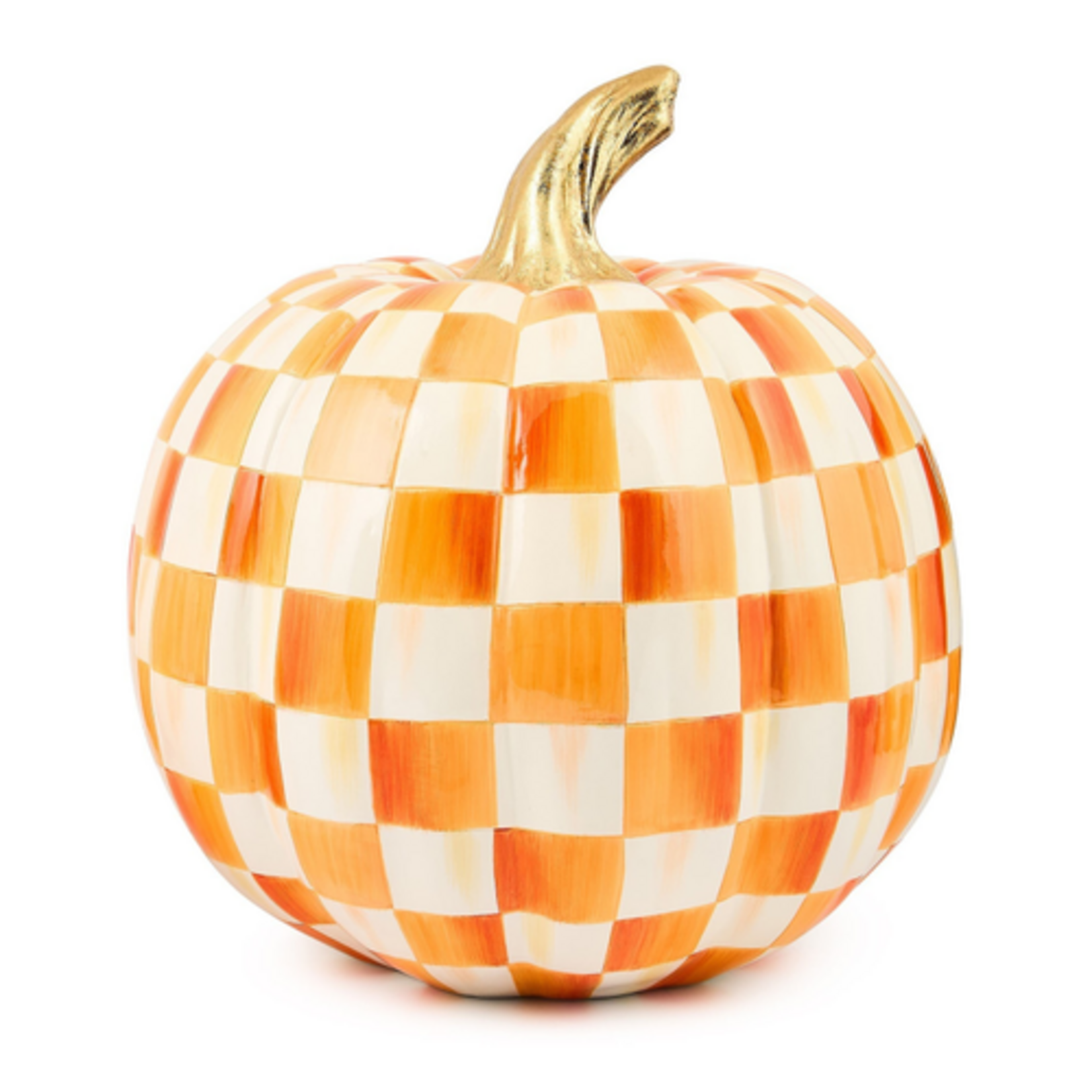 MacKenzie-Childs orange check medium pumpkin