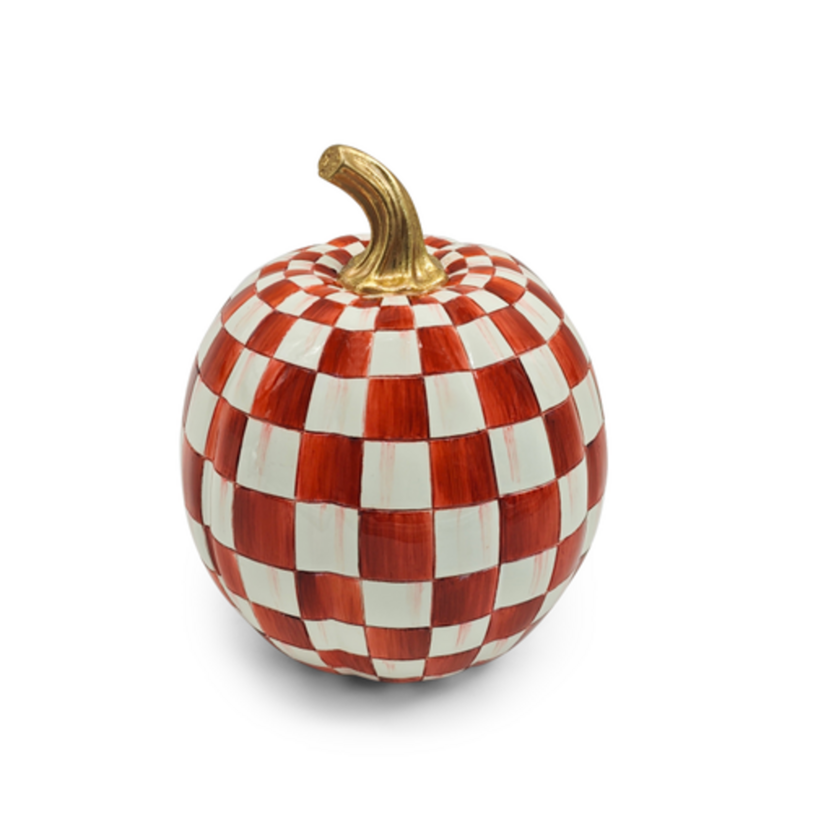 MacKenzie-Childs paprika check small pumpkin