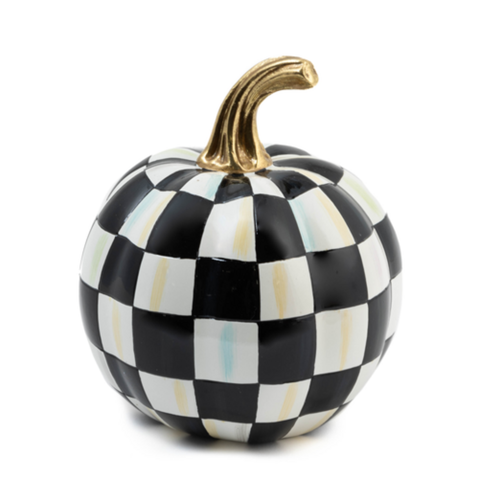 MacKenzie-Childs courtly check glossy mini pumpkin