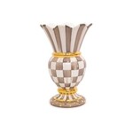 MacKenzie-Childs mocha check ceramic great vase