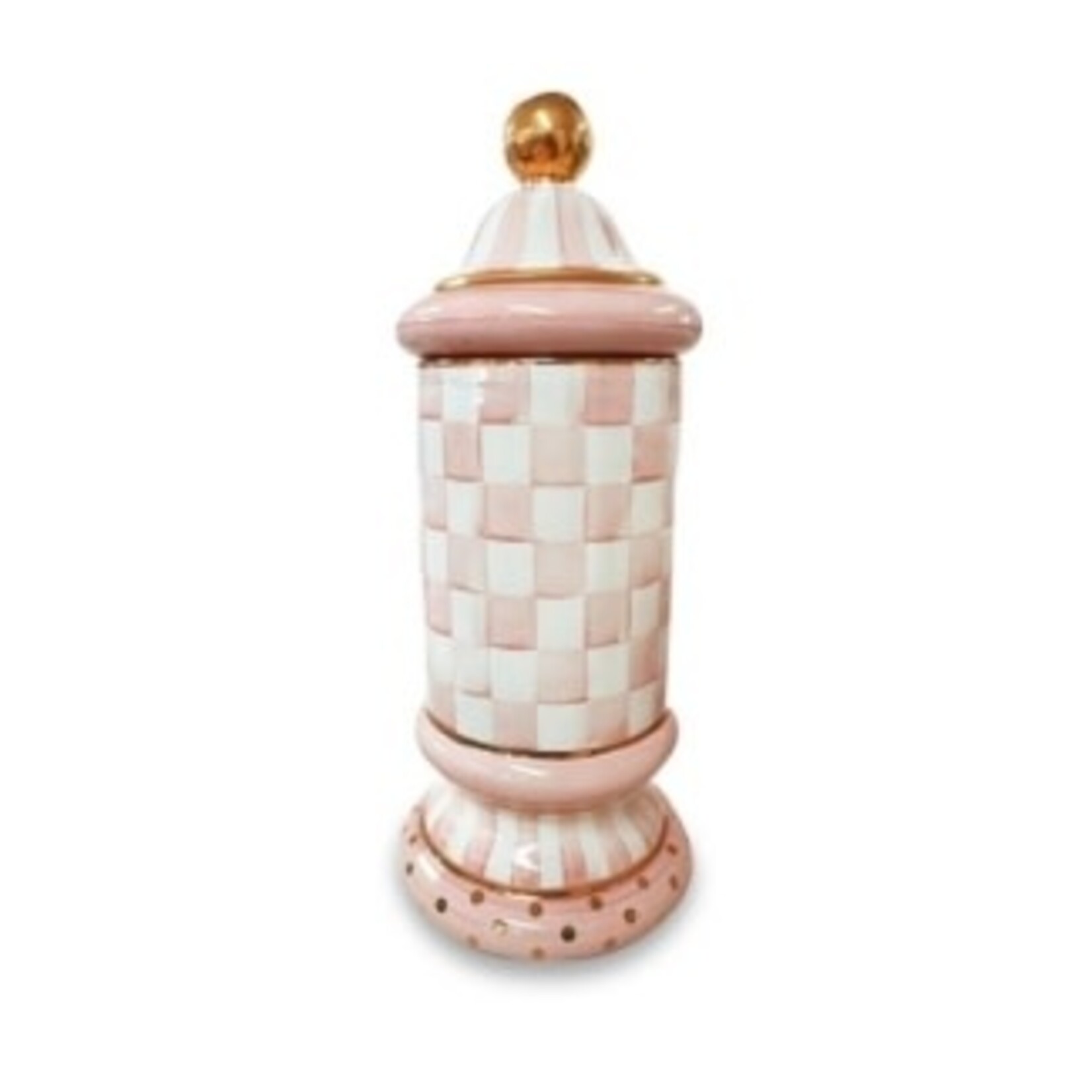 MacKenzie-Childs rosy check ceramic column canister