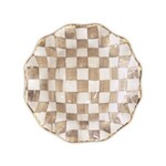 MacKenzie-Childs mocha check ceramic fluted serving bowl