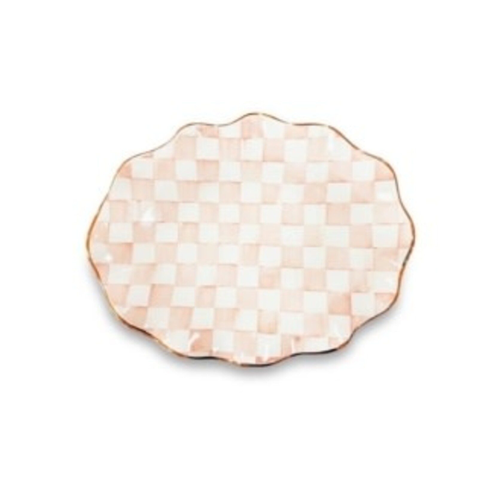MacKenzie-Childs rosy check ceramic large serving platter