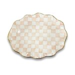 MacKenzie-Childs mocha check ceramic large serving platter
