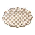 MacKenzie-Childs mocha check ceramic serving platter